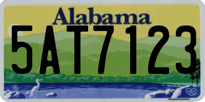 AL license plate 5AT7123