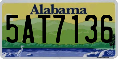 AL license plate 5AT7136