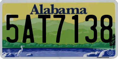 AL license plate 5AT7138