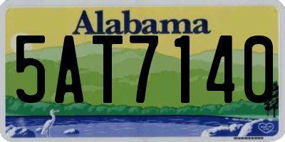 AL license plate 5AT7140