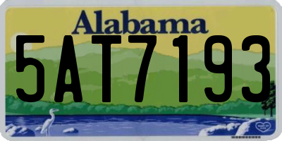 AL license plate 5AT7193