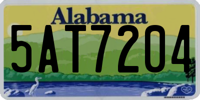 AL license plate 5AT7204
