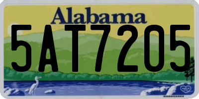AL license plate 5AT7205