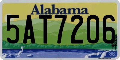 AL license plate 5AT7206