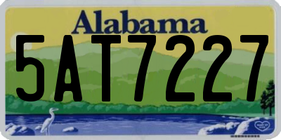 AL license plate 5AT7227