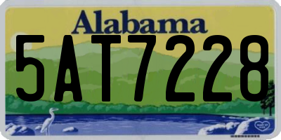 AL license plate 5AT7228