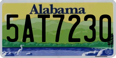 AL license plate 5AT7230