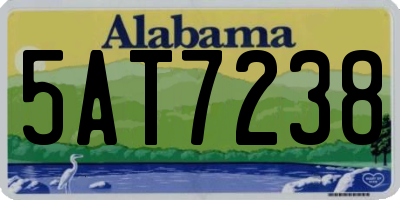 AL license plate 5AT7238