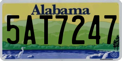 AL license plate 5AT7247