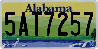 AL license plate 5AT7257