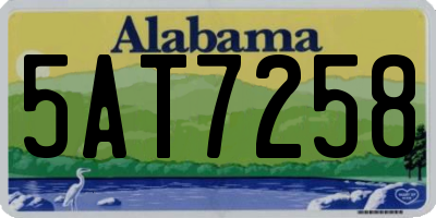AL license plate 5AT7258