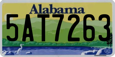 AL license plate 5AT7263