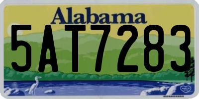 AL license plate 5AT7283