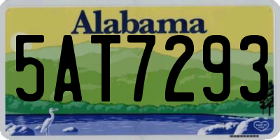 AL license plate 5AT7293