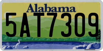 AL license plate 5AT7309