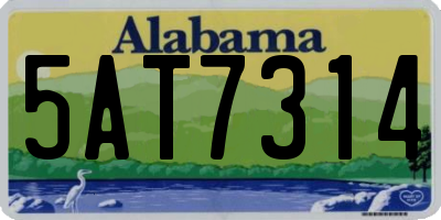 AL license plate 5AT7314