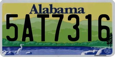 AL license plate 5AT7316