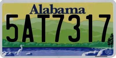 AL license plate 5AT7317