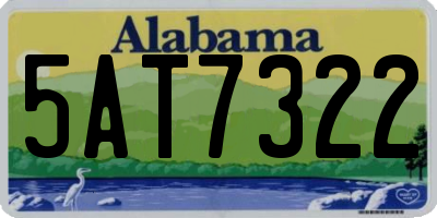 AL license plate 5AT7322