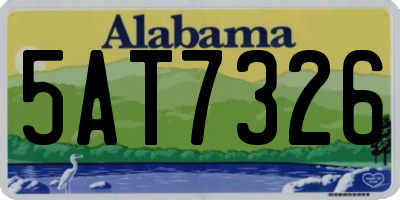 AL license plate 5AT7326