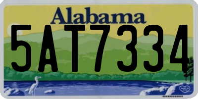 AL license plate 5AT7334