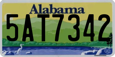AL license plate 5AT7342