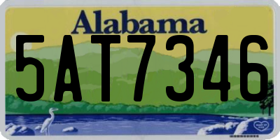 AL license plate 5AT7346