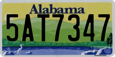 AL license plate 5AT7347