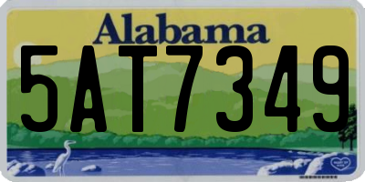 AL license plate 5AT7349