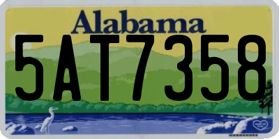 AL license plate 5AT7358