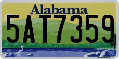 AL license plate 5AT7359