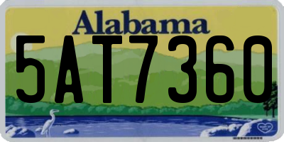 AL license plate 5AT7360
