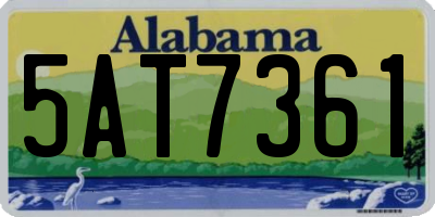 AL license plate 5AT7361