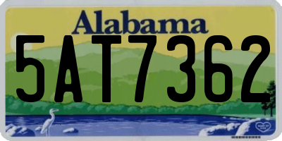AL license plate 5AT7362