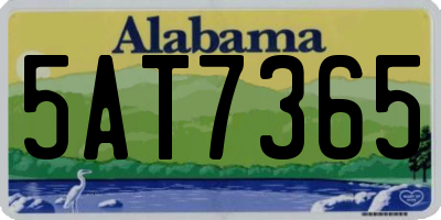 AL license plate 5AT7365