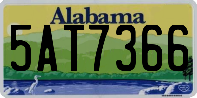 AL license plate 5AT7366