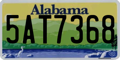 AL license plate 5AT7368