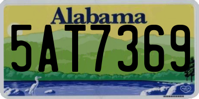 AL license plate 5AT7369