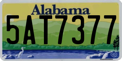 AL license plate 5AT7377