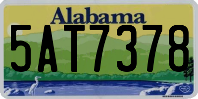 AL license plate 5AT7378