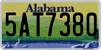 AL license plate 5AT7380