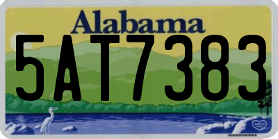 AL license plate 5AT7383
