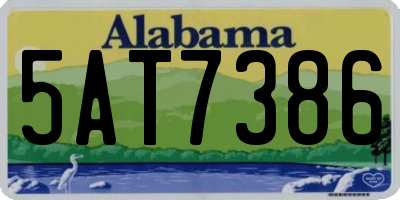 AL license plate 5AT7386