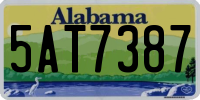 AL license plate 5AT7387