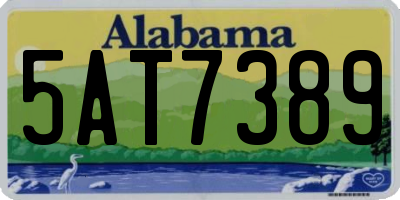 AL license plate 5AT7389