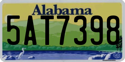 AL license plate 5AT7398