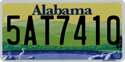 AL license plate 5AT7410