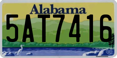AL license plate 5AT7416