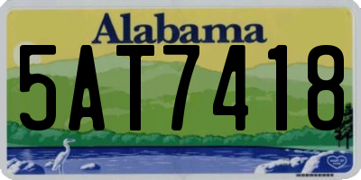 AL license plate 5AT7418