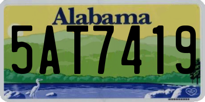 AL license plate 5AT7419
